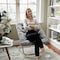 Flash Furniture Archer 28-in Oversized Portable Faux Fur Folding Saucer Chair, Gray Faux Fur/Soft Gold Frame FV-FSC-027-GY-SGD-GG - alternate 10